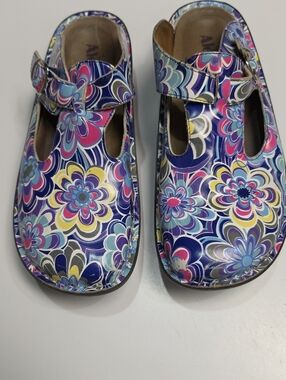 Alegria Donna Sew Hope Floral  Leather Clogs Professional Comfort Shoes - EU 42